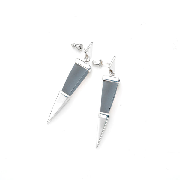 Shard Earrings | Sterling Silver and Hematite