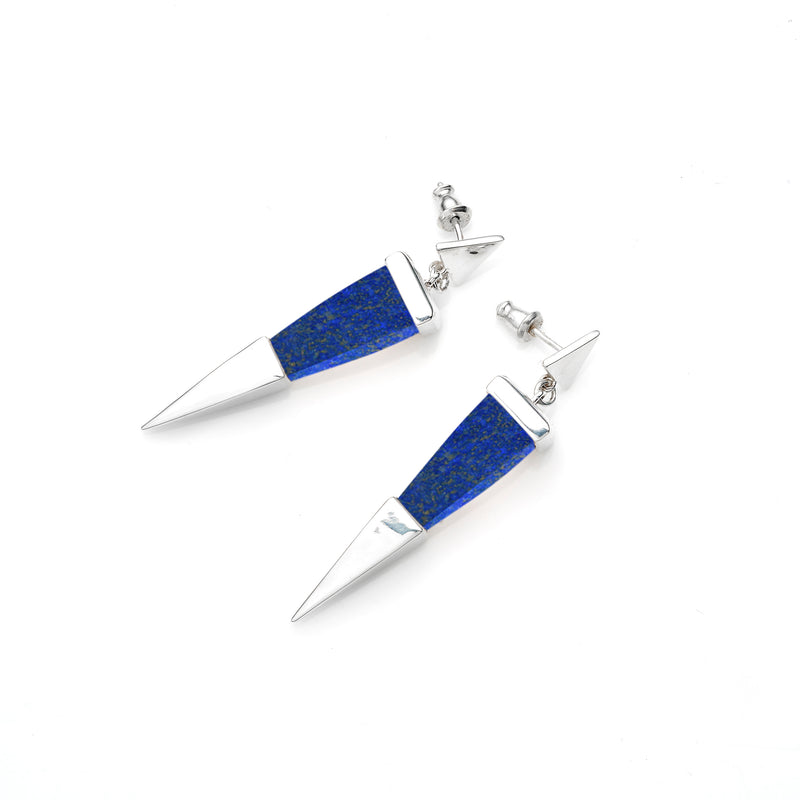Shard Earrings | Sterling Silver and Lapis