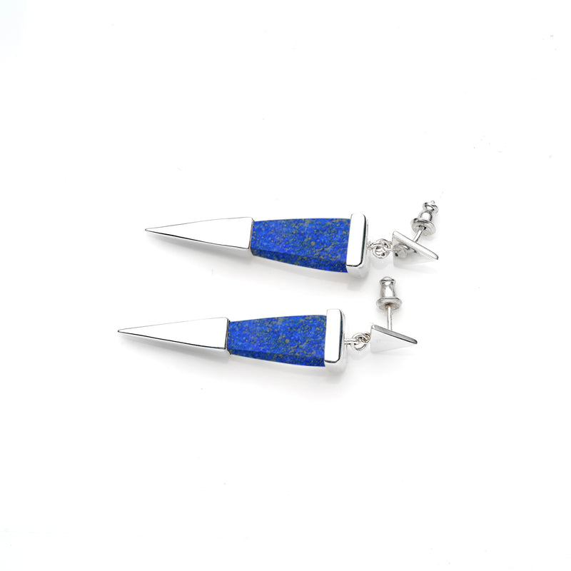 Shard Earrings | Sterling Silver and Lapis