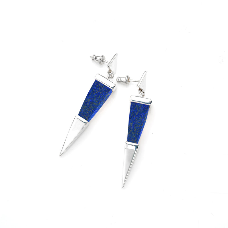 Shard Earrings | Sterling Silver and Lapis