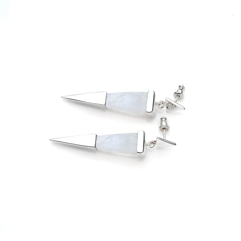 Shard Earrings | Sterling Silver and Moonstone
