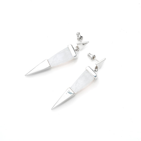 Shard Earrings | Sterling Silver & White Calcite