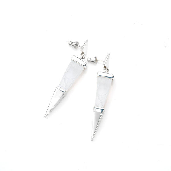 Shard Earrings | Sterling Silver & White Calcite