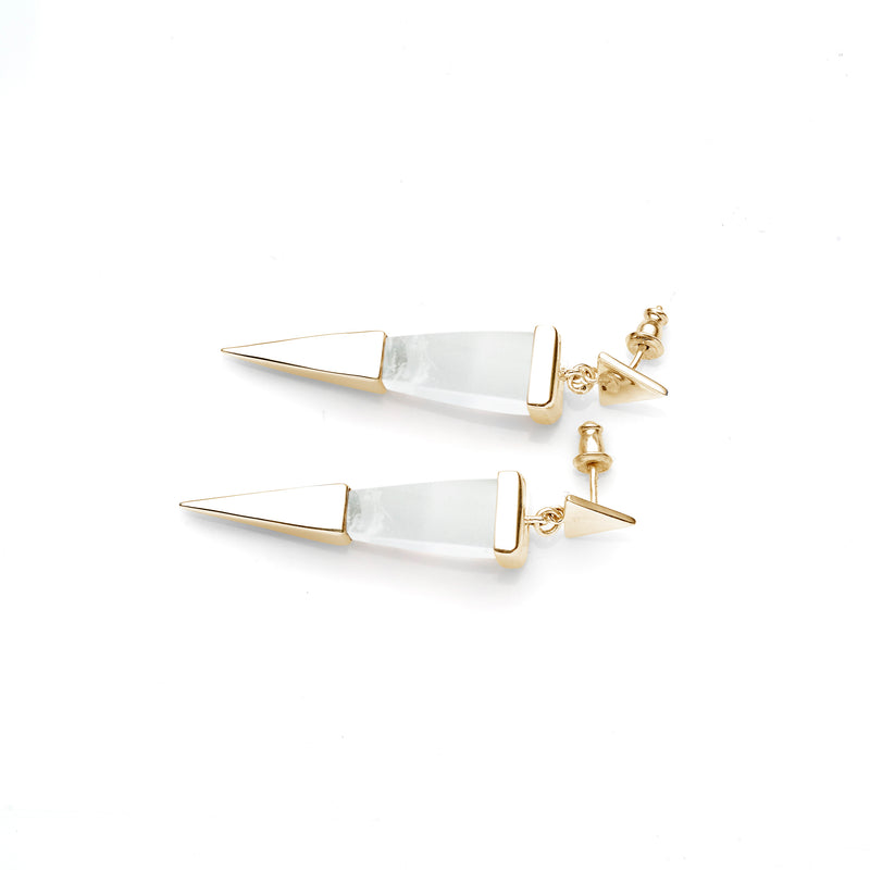 Shard Earrings | Gold Plate and Crystal