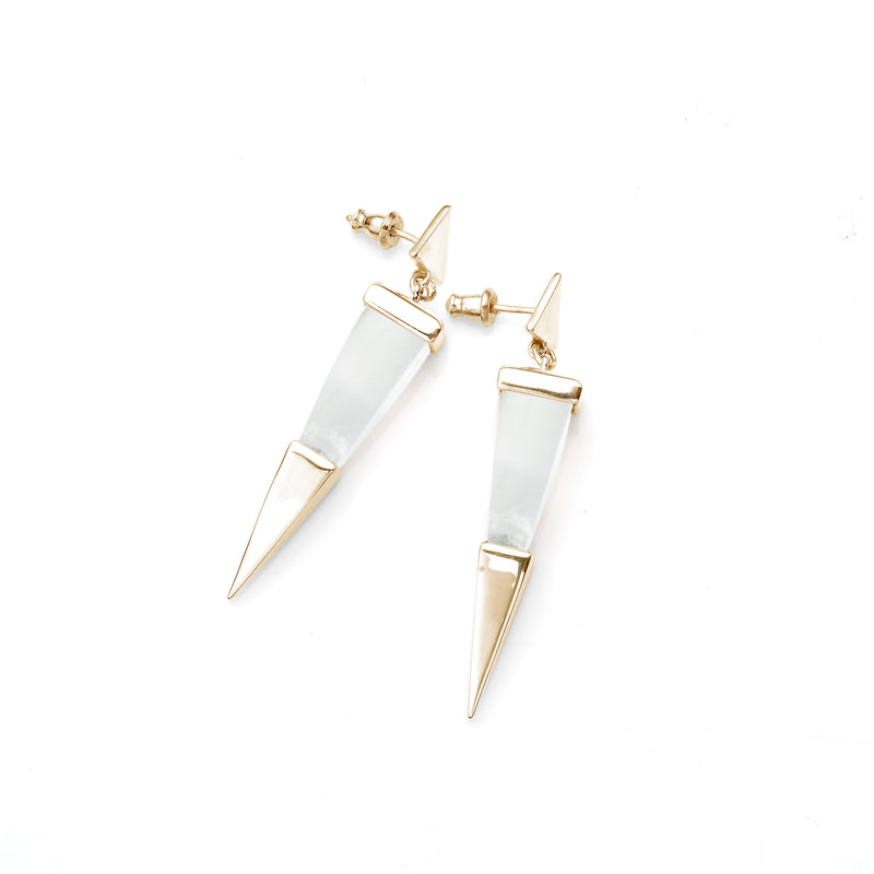Shard Earrings | Gold Plate and Crystal