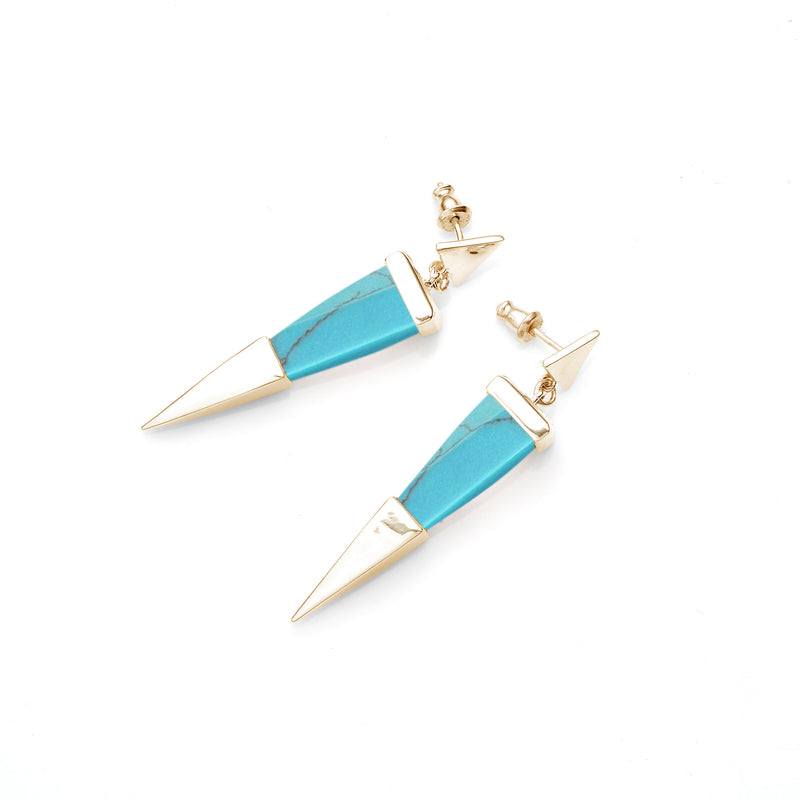 Shard Earring | Gold Plate and Turquoise