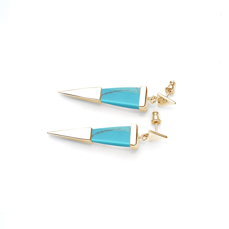 Shard Earring | Gold Plate and Turquoise
