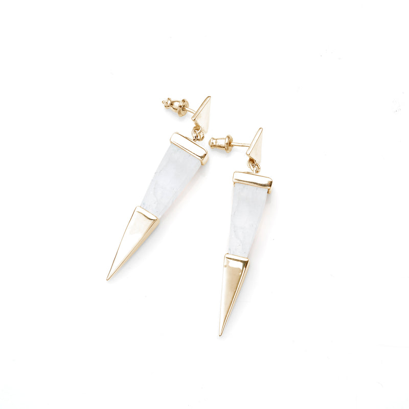 Shard Earrings | Gold Plate and White Calcite