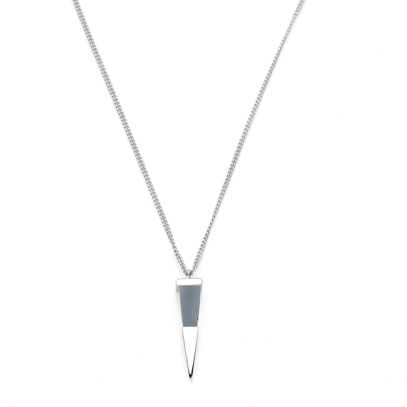 Shard Pendant | Sterling Silver & Hematite