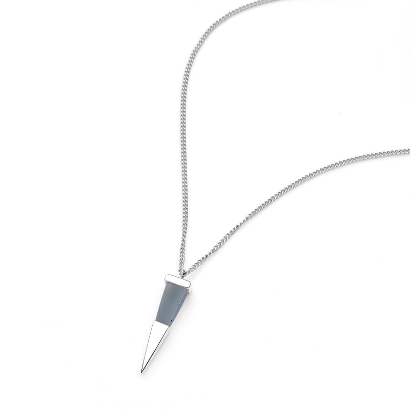 Shard Pendant | Sterling Silver & Hematite