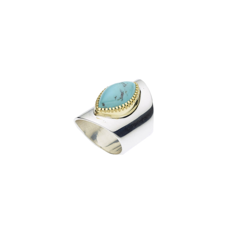 Shield Ring | American Turquoise & 925 Sterling Silver