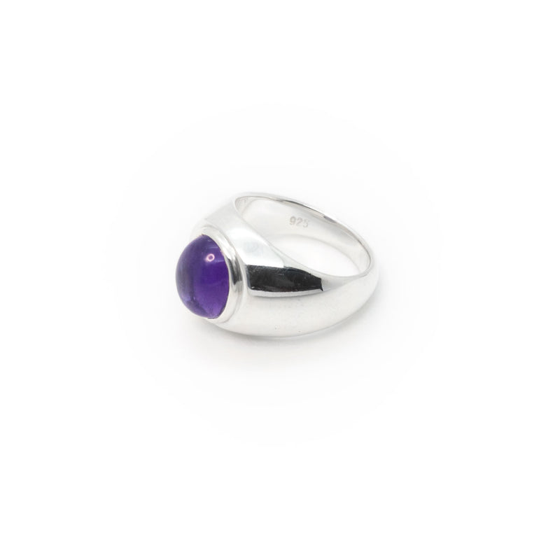 Signet Ring | Sterling Silver with Amethyst