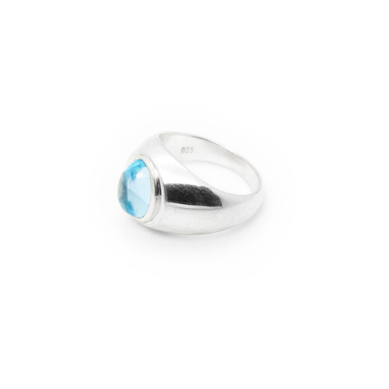 Signet Ring | Sterling Silver with Faceted Topaz Pushmataaha