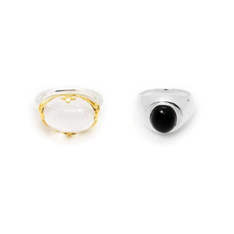 Duchess and Signet Ring Set | Crystal and Black Onyx | Valued at $418