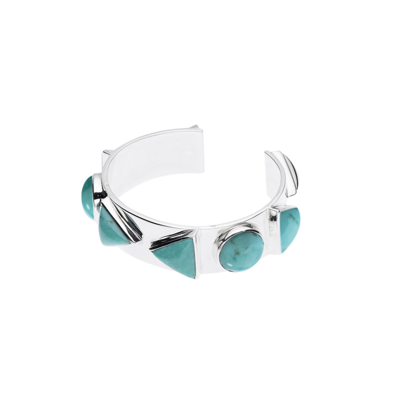 Spearhead Nubian Cuff | Turquoise and Sterling Silver