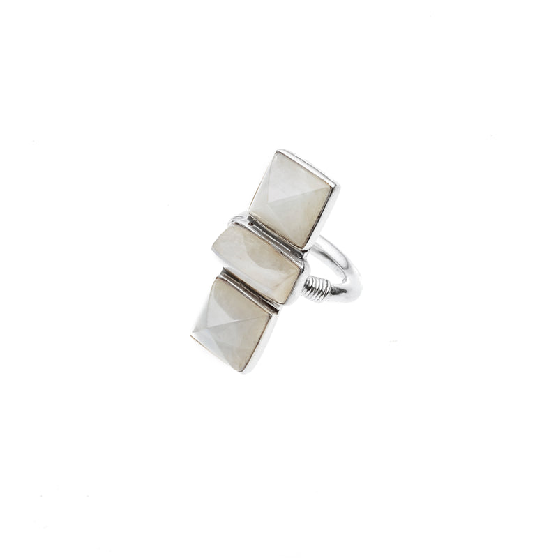 Three Brothers Ring | Sterling Silver and Moonstone