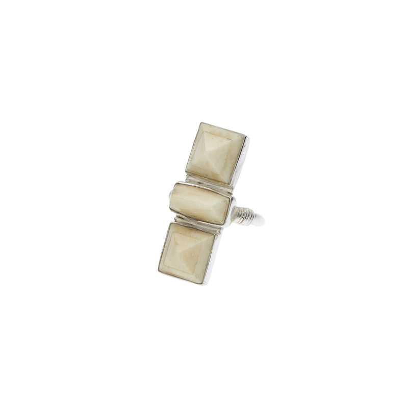 Three Brothers Ring | Sterling Silver and Bone