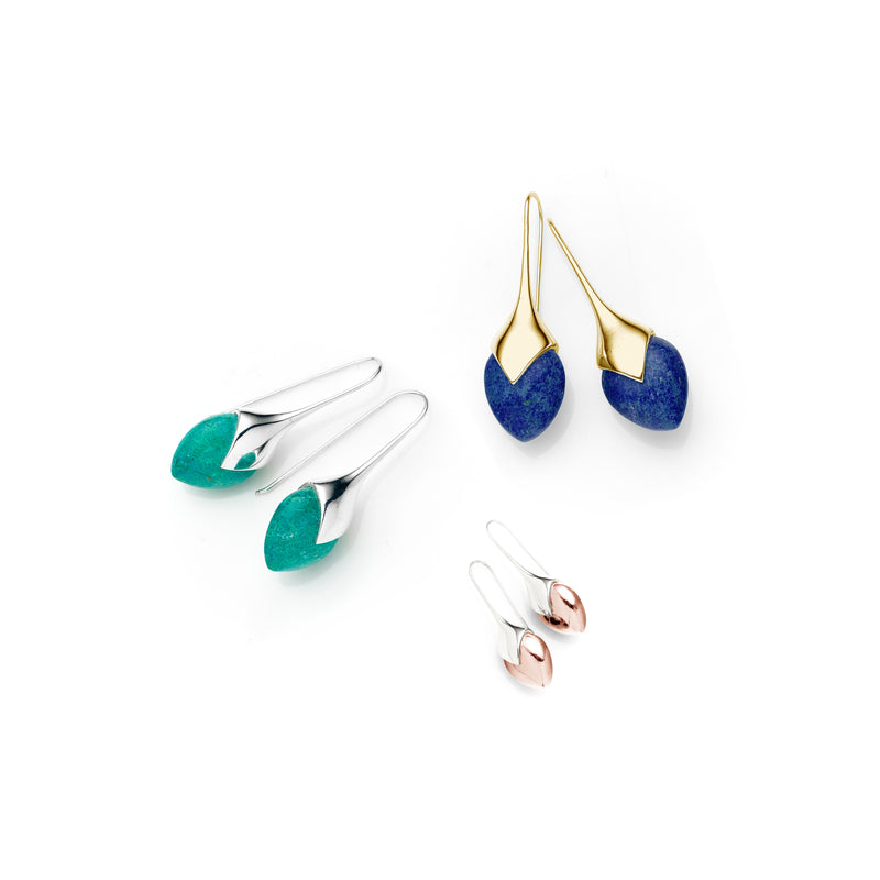 Mini Water Masai Earrings | Sterling Silver | select stones